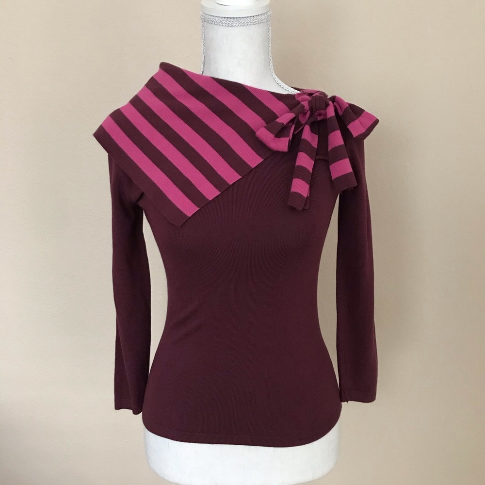 Anthropologie HWR Monogram Brand Long Sleeve top
